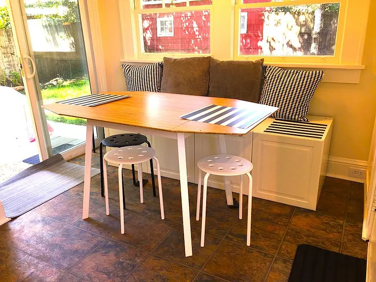 Enjoy Coffee & Glass of Wine in Breakfast Nook that Leads to