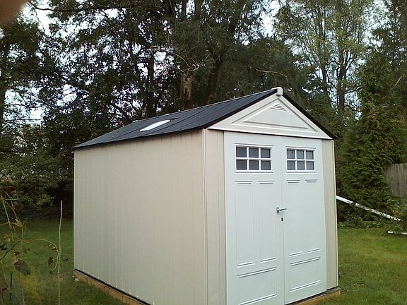 Large resin shed in rear