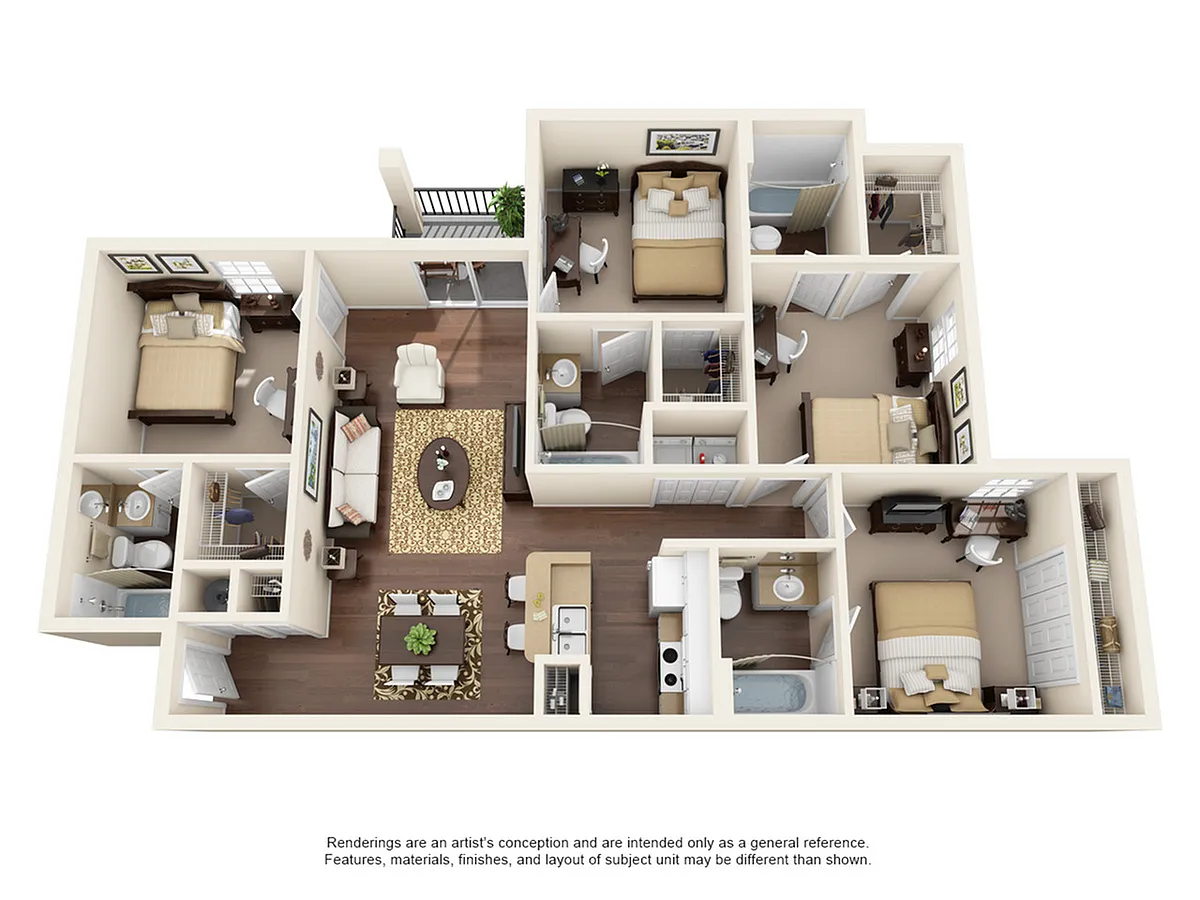 Floor plan 4 Bedroom 4 Bath