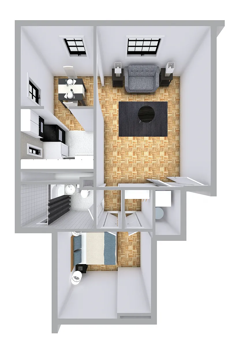 Floor plan 1 Bedroom Large
