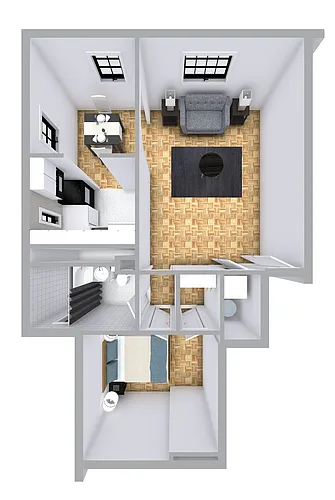 Floor plan 1 Bedroom Large