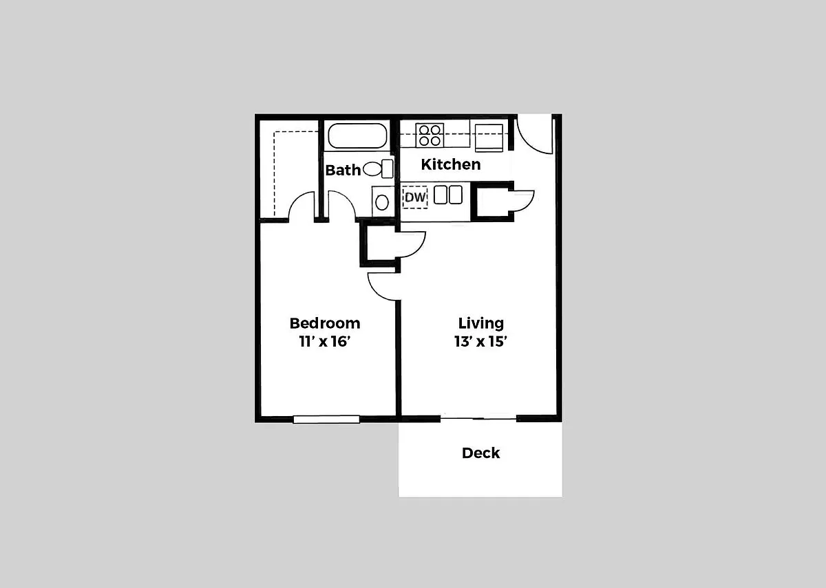 Floor plan 1 Bed 1 Bath