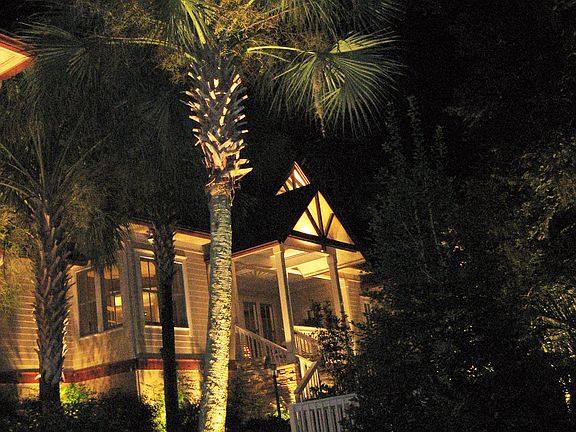 Entrance at night