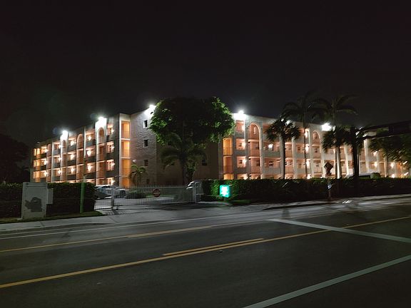 Night view of the building, great, safe and walkable area day or night!