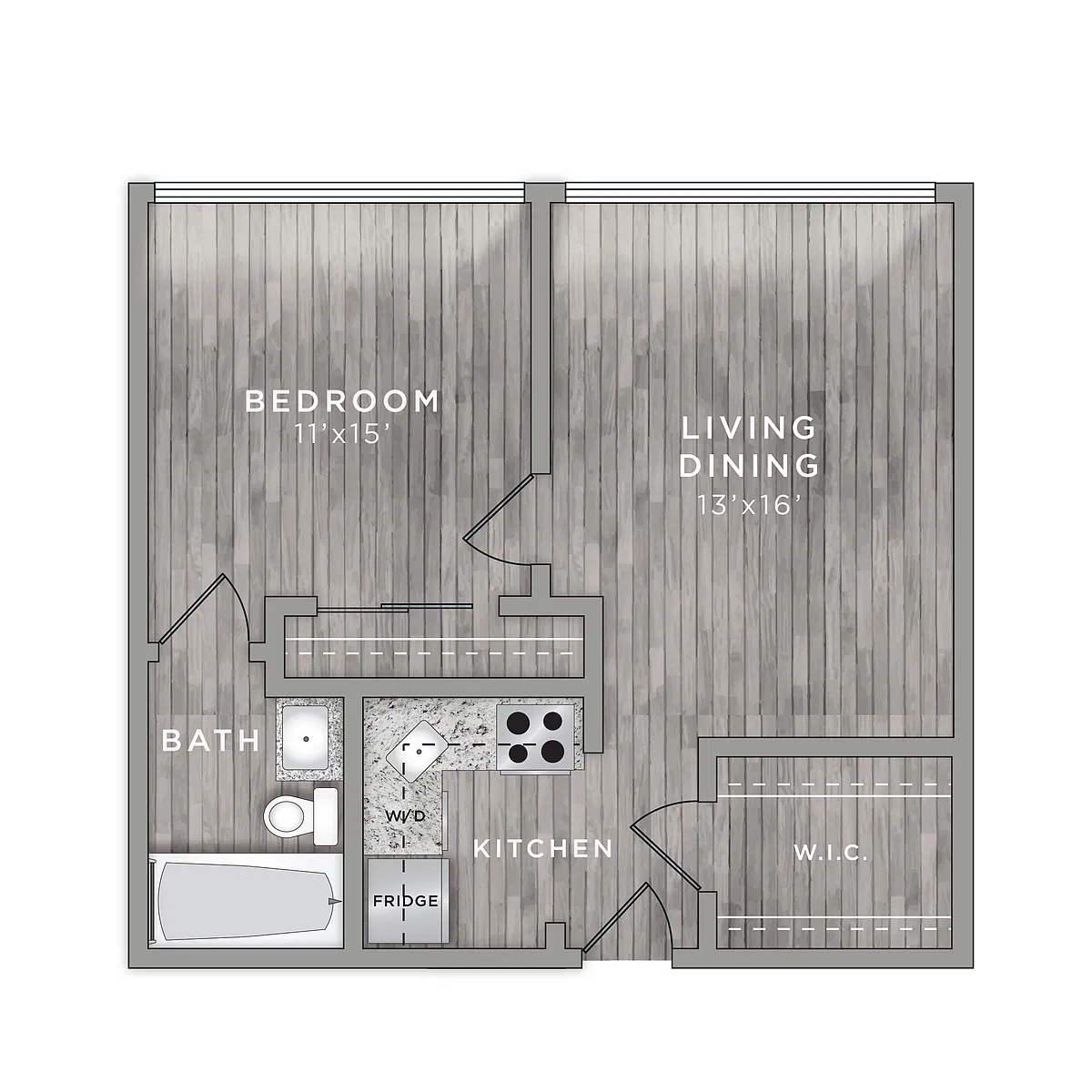 Floor plan 1 Bedroom 1 Bath