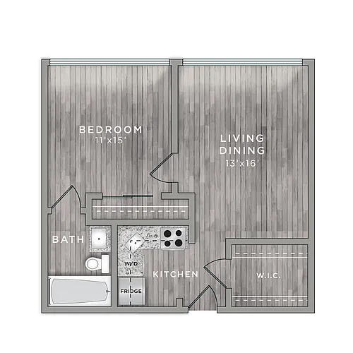 Floor plan 1 Bedroom 1 Bath