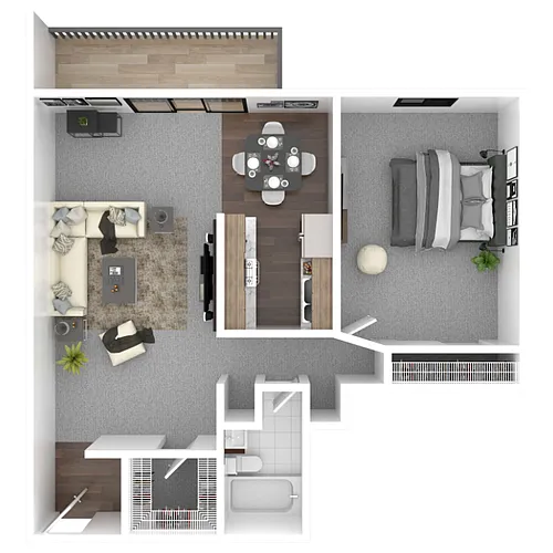 Floor plan 1 Bedroom B