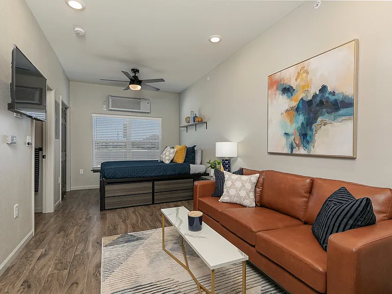 Park57 Studio Furnished Blue 10 Living-Bed