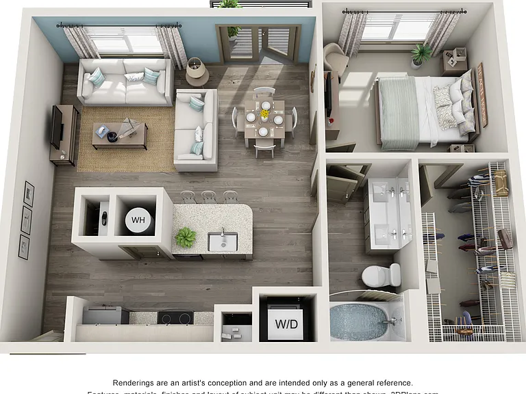 Marina Bend At Clear Creek - A2.1 - 1 Beds - 1 Baths - 774 Sq. ft.