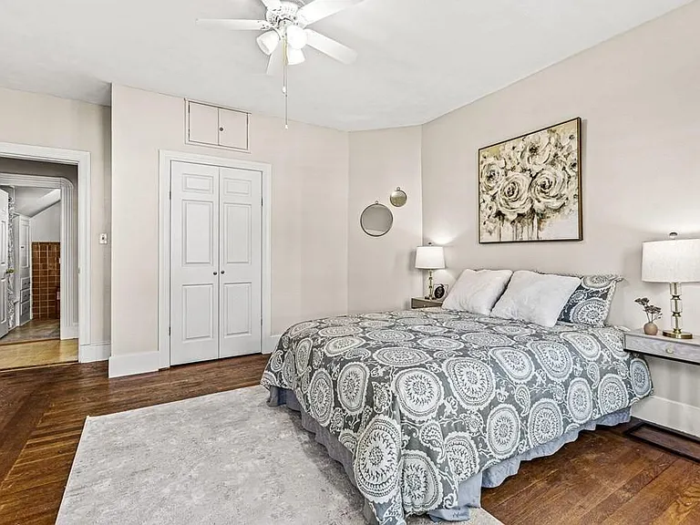 Larger bedroom staged