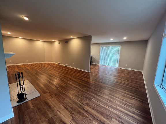 Living room and dining room area