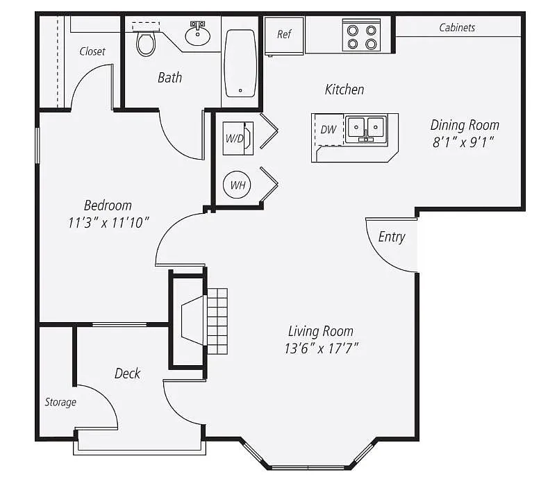 Floor plan 1x1S