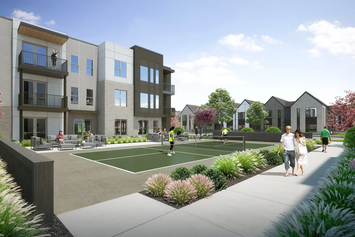 Rendering Slate Springdale Exterior-Pickleball Courts