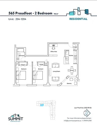 Floor plan 1 bedroom 1 Bed 1 Bath 5