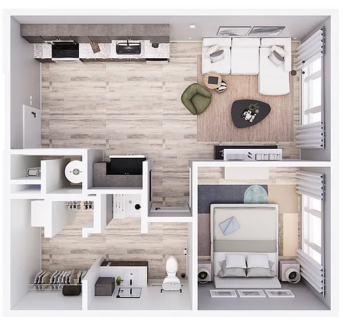 Floor plan South Bank-1D ADA West