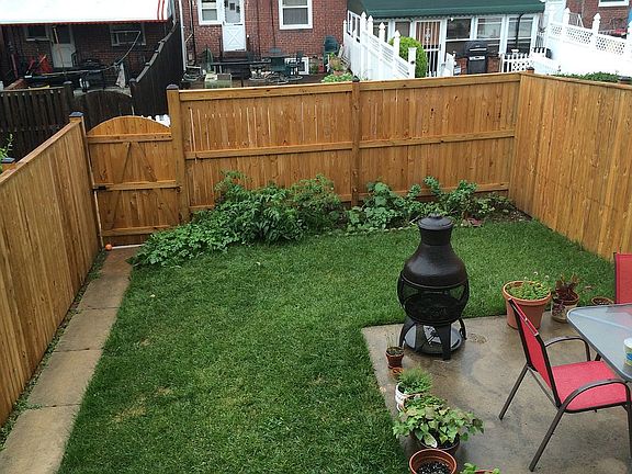 back yard with privacy fence