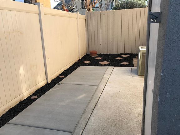 Private patio, with gardening area.
