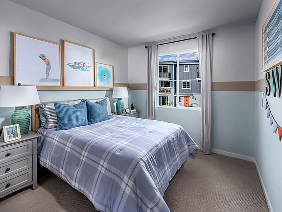 Bedroom in the 2135 floorplan at a Meritage Homes community in San Pedro, CA.