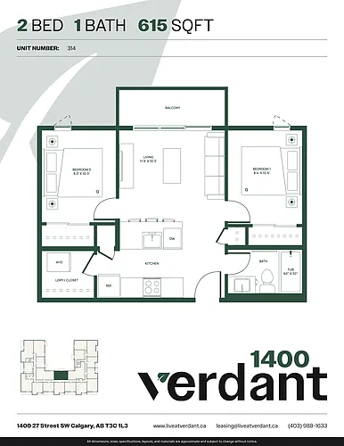 Floor plan 2 Bedroom 1 Bath 2 Bed 1 Bath 2