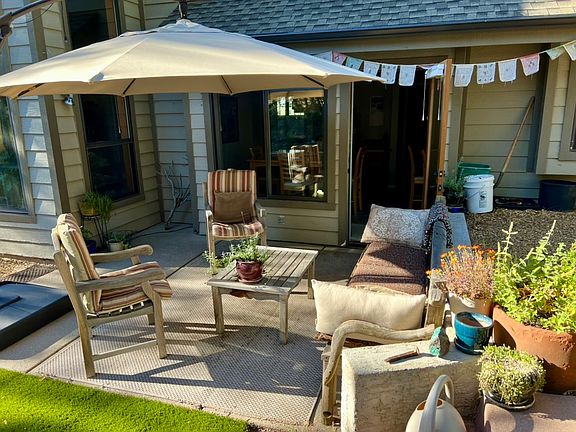 Back patio open with fenced yard