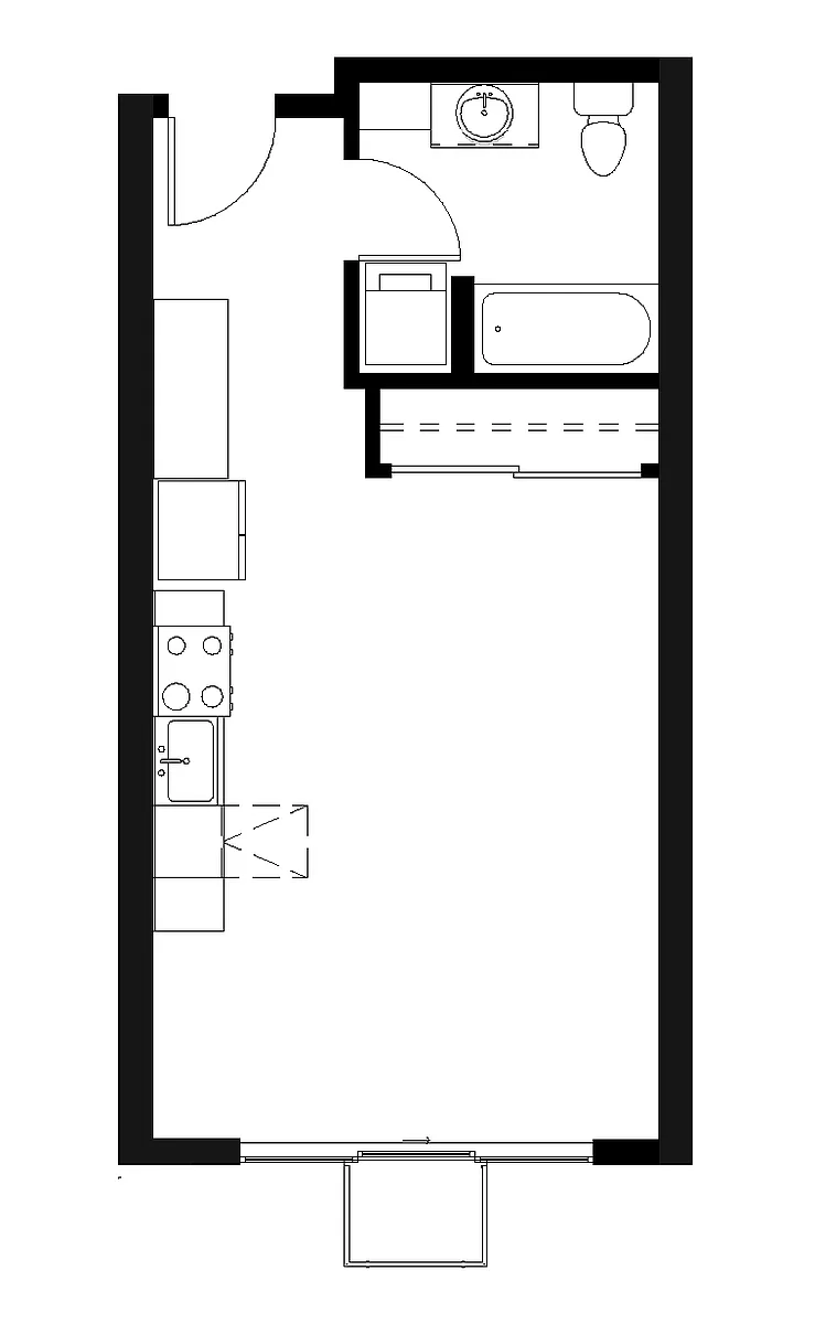 Floor plan Studio 1 Bath S8