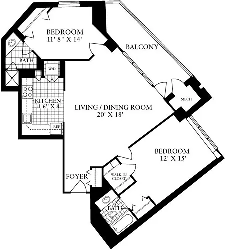 Floor plan 2 Bedrooms C