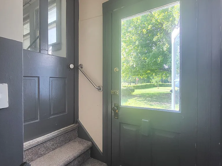 backdoor leading into kitchen and basement