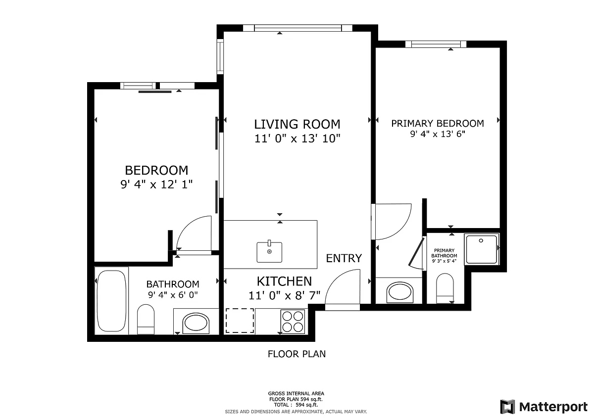Floor plan 2 Bed 2 Bath