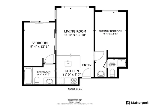 Floor plan 2 Bed 2 Bath
