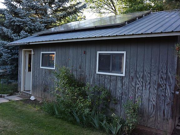 garage with solar panals