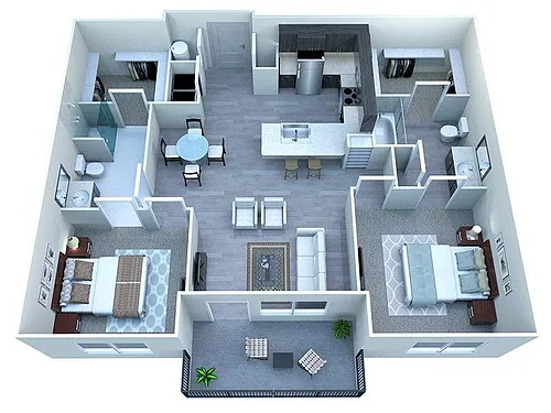 Floor plan B1 2X2