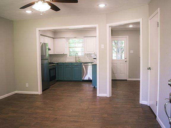 From the front door.