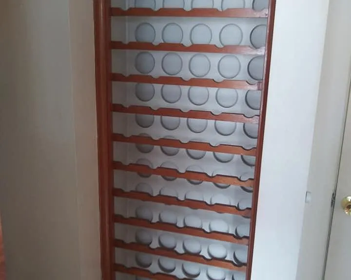 Wine storage in hall inside the apartment