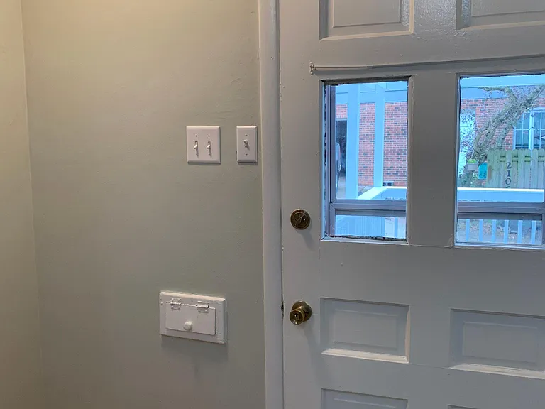 Front door and mailbox