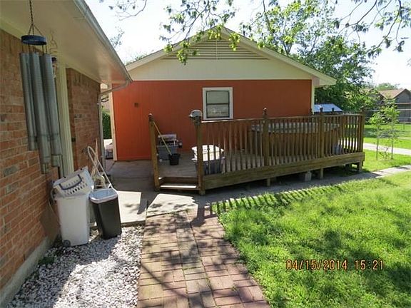 Deck in backyard