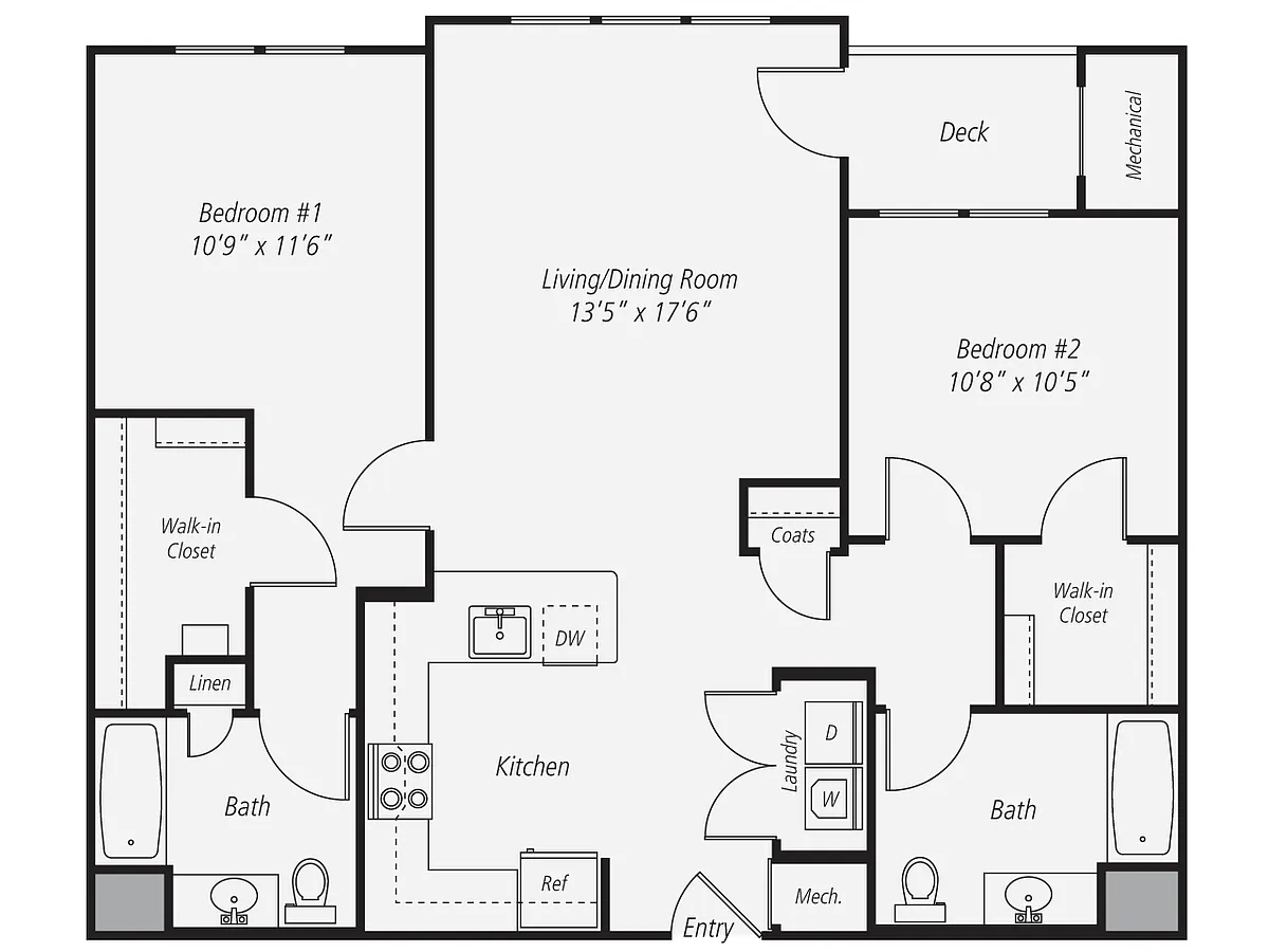 Floor plan 2 Bed/2 Bath-B4