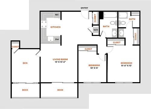 Floor plan Plan 2C with Den