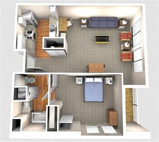 Floor plan 1 Bedroom 1A