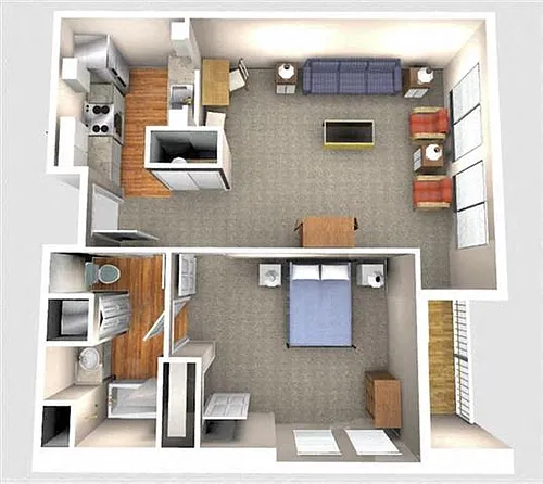 Floor plan 1 Bedroom 1A