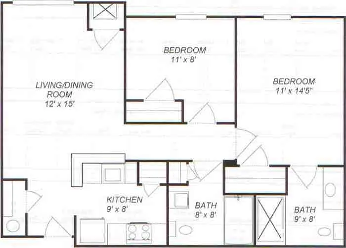 Floor plan 2 bedroom
