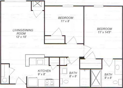 Floor plan 2 bedroom