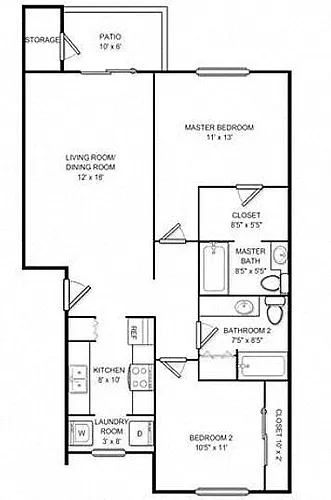 Floor plan Two Bedroom B