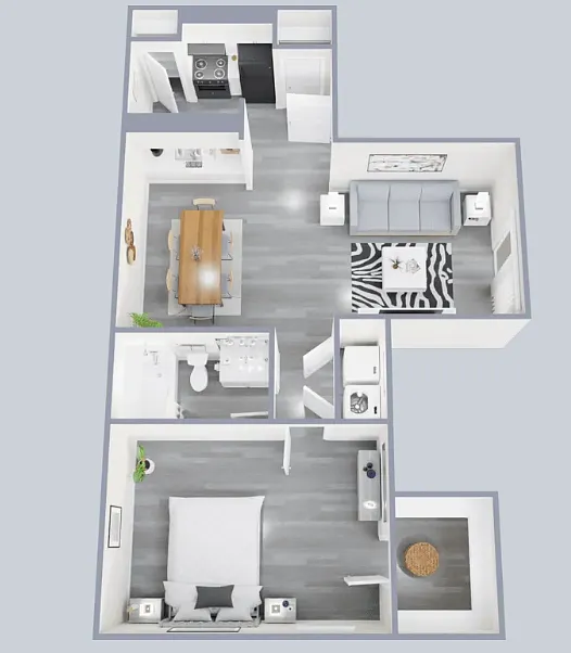 Floor plan 1 Bdrm