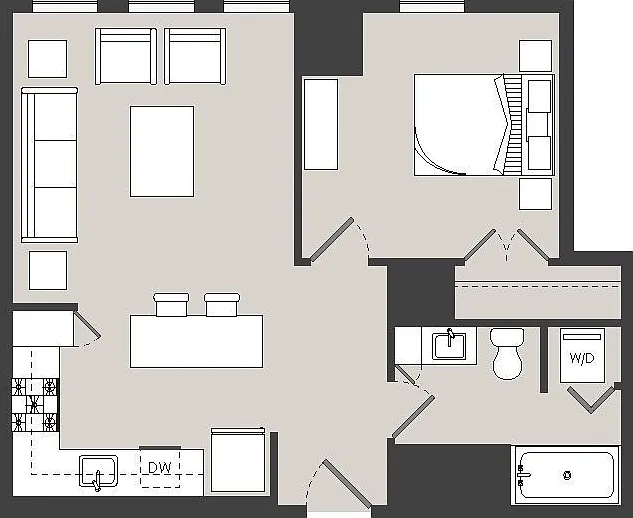 The Ludlow - A4 - 1 Beds - 1 Baths - 640 Sq. ft.