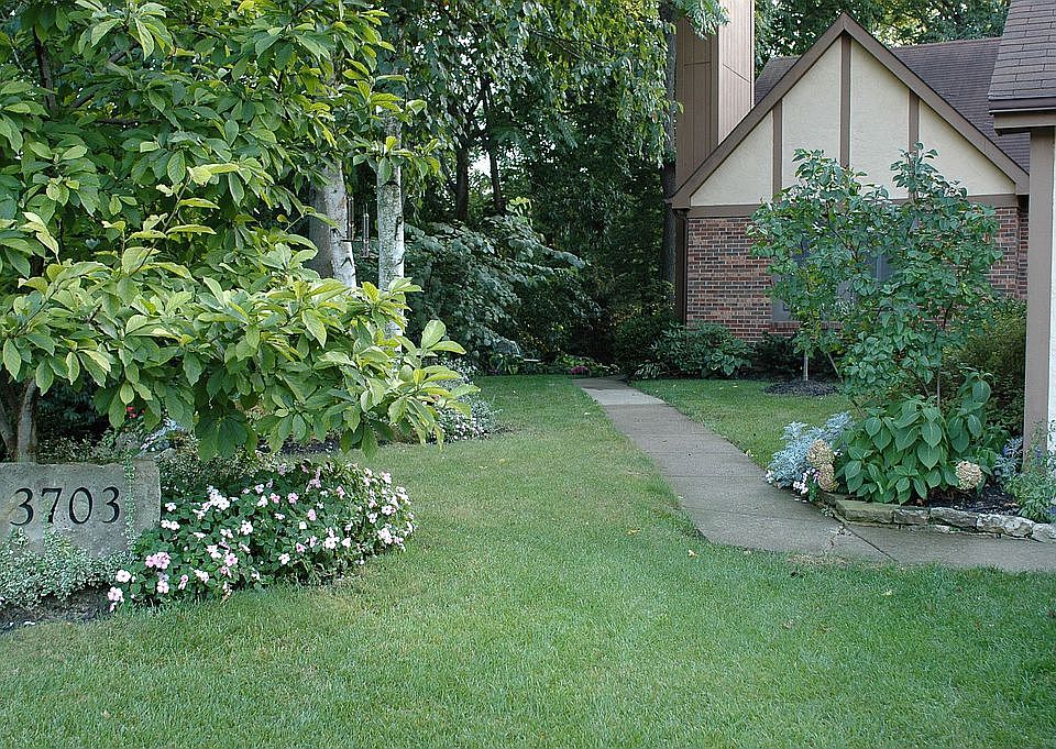 Front entrance and garage