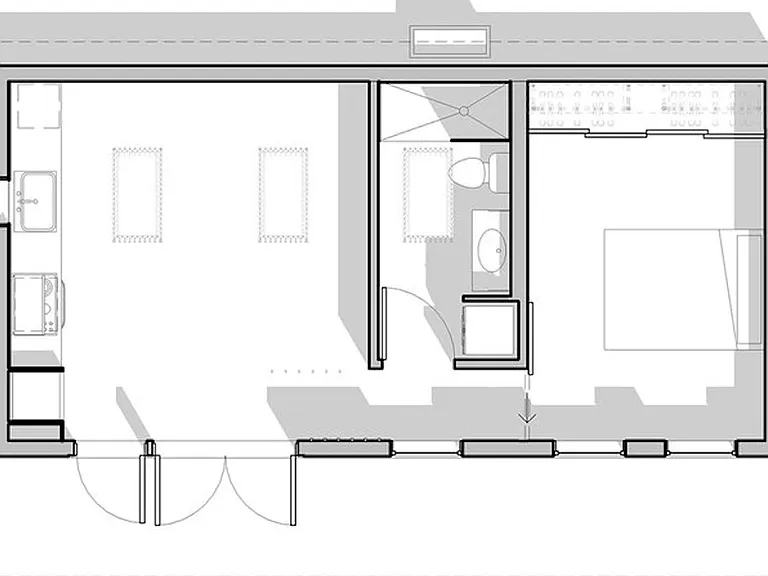 500 sq ft ADU layout
