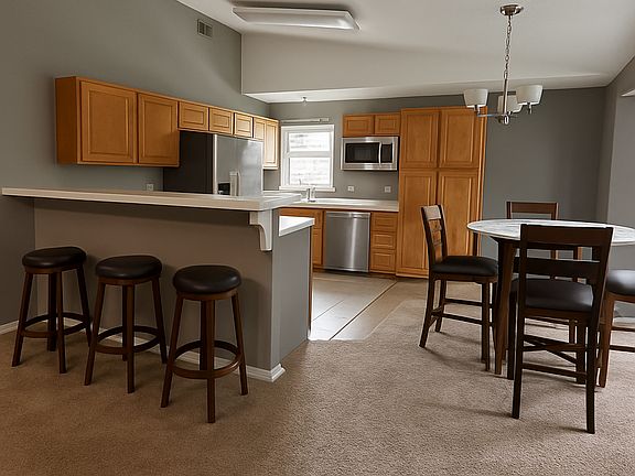 Dining, and bar seating area