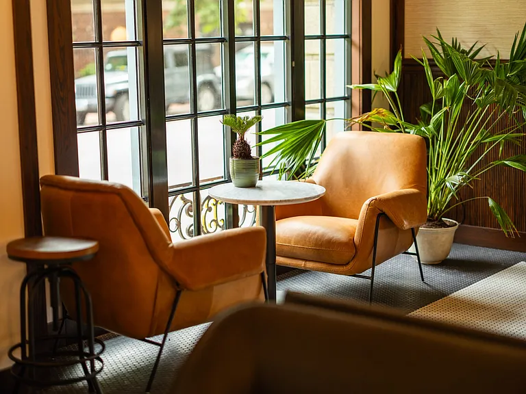 Dollop Coffee Shop inside The Belden Stratford in Lincoln Park, Chicago 60614