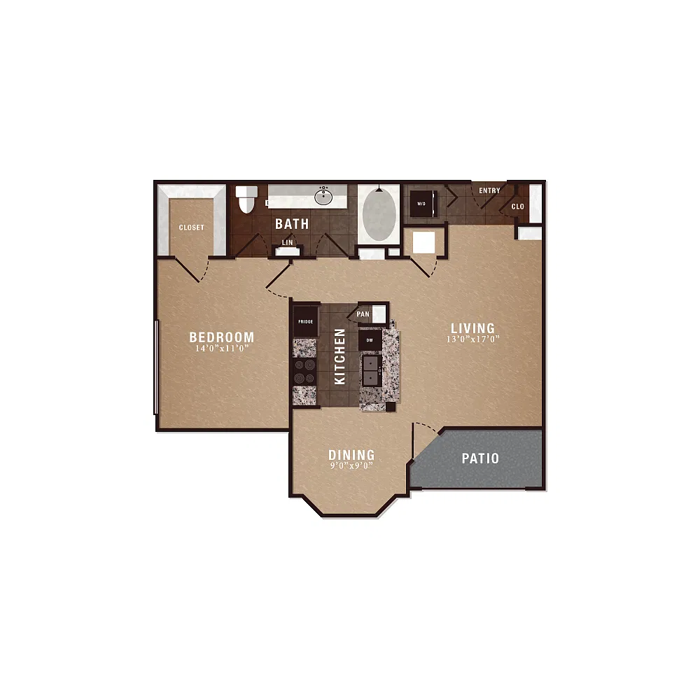 Floor plan A2 1X1