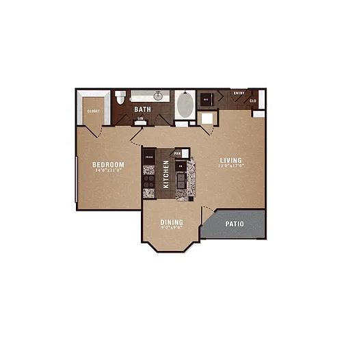 Floor plan A2 1X1